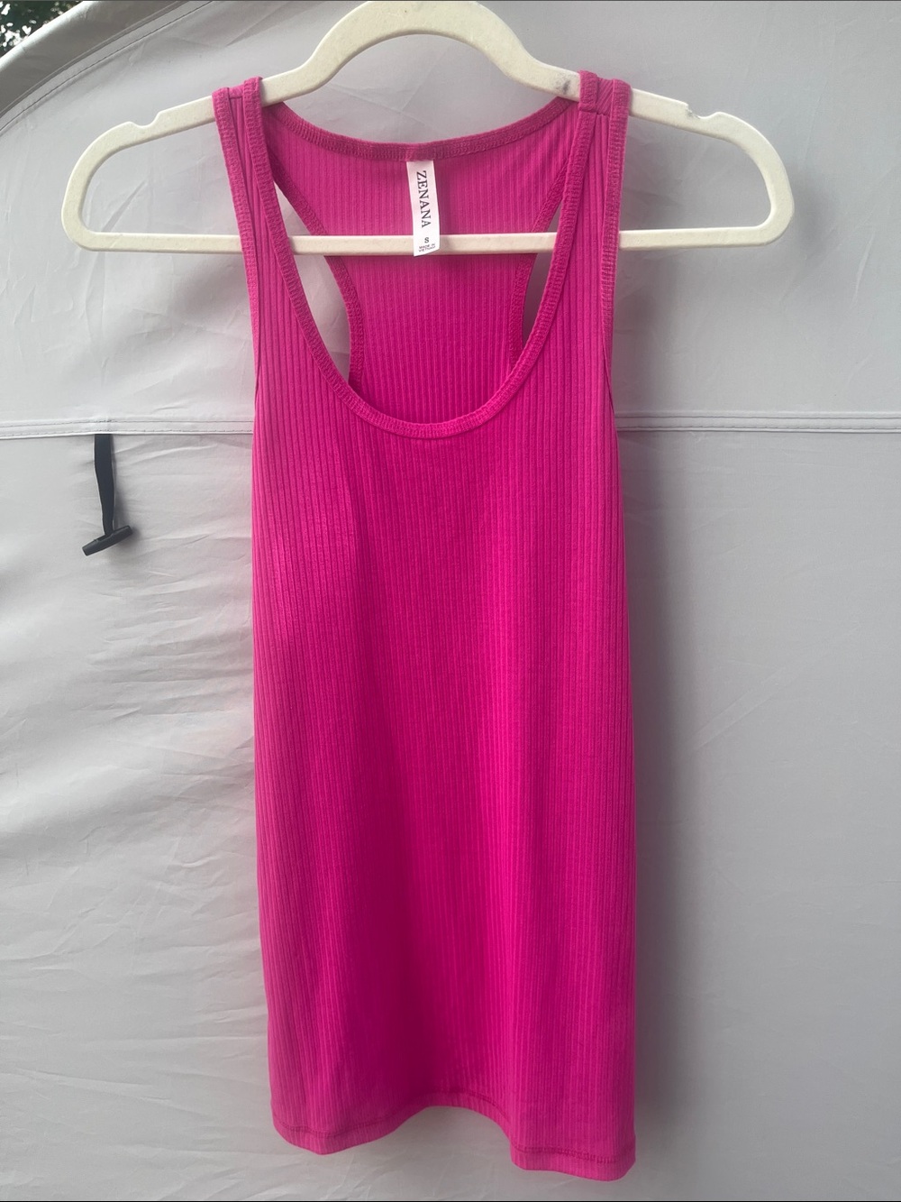 Zenana Outfitters Ribbed Racerback Tank - Hot Pink